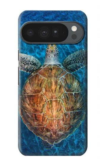 S1249 青い海亀 Blue Sea Turtle Google Pixel 10 Pro XL バックケース、フリップケース・カバー