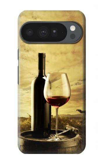 S2042 ブドウのボトルと赤ワインのグラス A Grape Vineyard Grapes Bottle and Glass of Red Wine Google Pixel 10 Pro XL バックケース、フリップケース・カバー