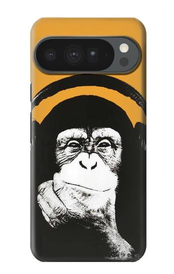 S2324 ヘッドフォンポップミュージックと面白い猿 Funny Monkey with Headphone Pop Music Google Pixel 10 Pro XL バックケース、フリップケース・カバー