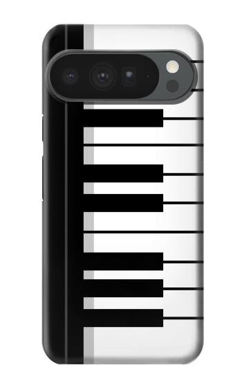 S3078 黒と白のピアノキーボード Black and White Piano Keyboard Google Pixel 10 Pro XL バックケース、フリップケース・カバー