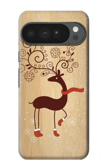 S3081 トナカイ Wooden Raindeer Graphic Printed Google Pixel 10 Pro XL バックケース、フリップケース・カバー