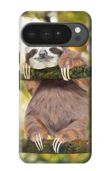 S3138 かわいいナマケモノ  Cute Baby Sloth Paint Google Pixel 10 Pro XL バックケース、フリップケース・カバー