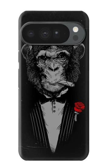 S3167 面白いマフィア猿 Funny Gangster Mafia Monkey Google Pixel 10 Pro XL バックケース、フリップケース・カバー