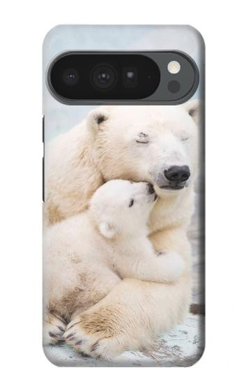 S3373 シロクマ抱擁家族 Polar Bear Hug Family Google Pixel 10 Pro XL バックケース、フリップケース・カバー