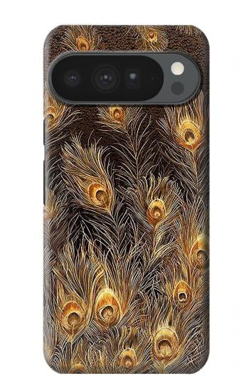 S3691 ゴールドピーコックフェザー Gold Peacock Feather Google Pixel 10 Pro XL バックケース、フリップケース・カバー