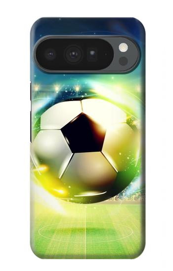 S3844 輝くサッカー サッカーボール Glowing Football Soccer Ball Google Pixel 10 Pro XL バックケース、フリップケース・カバー