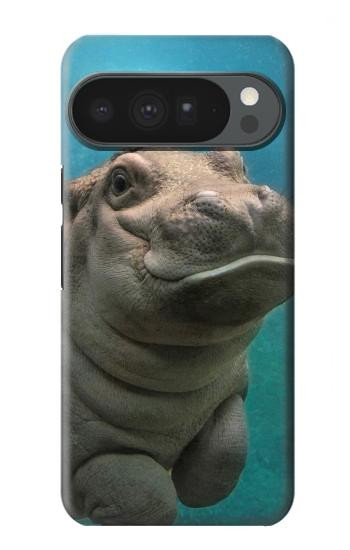 S3871 かわいい赤ちゃんカバ カバ Cute Baby Hippo Hippopotamus Google Pixel 10 Pro XL バックケース、フリップケース・カバー