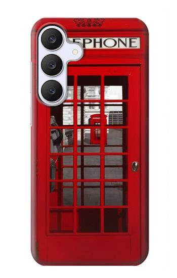 S0058 ロンドン〔イギリス〕の赤い電話ボックス Classic British Red Telephone Box Samsung Galaxy S25 FE, S26 FE バックケース、フリップケース・カバー