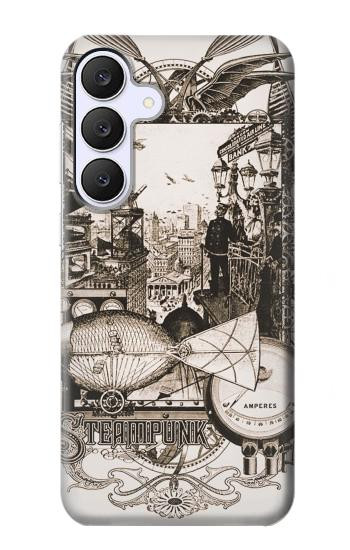 S1681 スチームパンク 図面 Steampunk Drawing Samsung Galaxy S25 FE バックケース、フリップケース・カバー