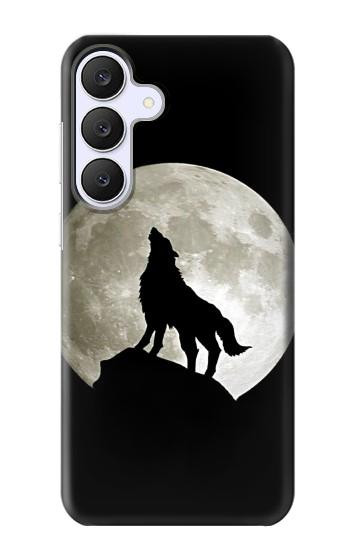 S1981 オオカミは 月にハウリング Wolf Howling at The Moon Samsung Galaxy S25 FE バックケース、フリップケース・カバー