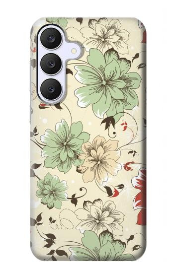 S2179 ヴィンテージ花のパターン Flower Floral Vintage Art Pattern Samsung Galaxy S25 FE, S26 FE バックケース、フリップケース・カバー