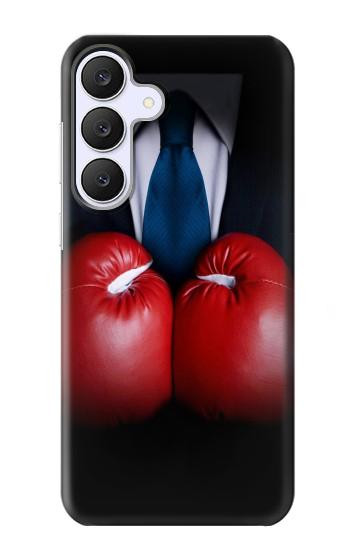 S2261 ボクシンググローブ黒スーツビジネスマン Businessman In Black Suit With Boxing Gloves Samsung Galaxy S25 FE, S26 FE バックケース、フリップケース・カバー