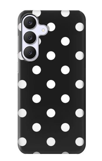 S2299 黒い水玉 Black Polka Dots Samsung Galaxy S25 FE バックケース、フリップケース・カバー