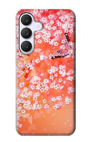 S2543 花柄の着物 Japanese Kimono Style Flower Pattern Samsung Galaxy S25 FE, S26 FE バックケース、フリップケース・カバー