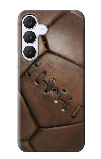 S2661 ヴィンテージレザーサッカーグラフィックプリント Vintage Soccer Football Graphic Samsung Galaxy S25 FE バックケース、フリップケース・カバー