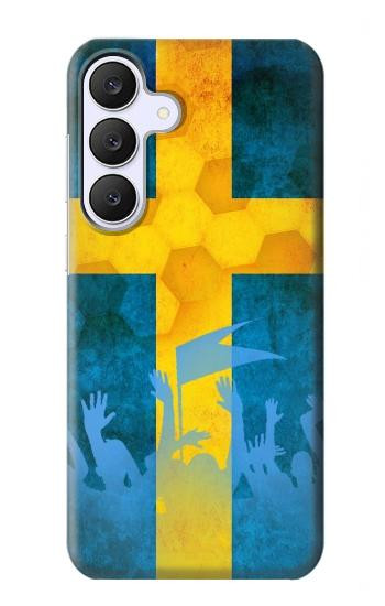 S2990 スウェーデンサッカー Sweden Football Soccer Flag Samsung Galaxy S25 FE, S26 FE バックケース、フリップケース・カバー