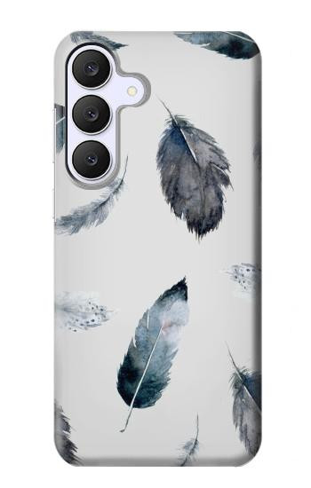 S3085 羽 Feather Paint Pattern Samsung Galaxy S25 FE バックケース、フリップケース・カバー