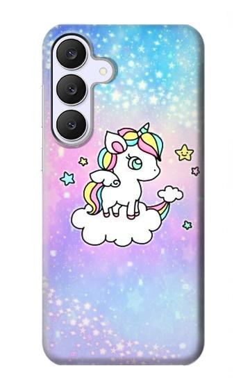 S3256 かわいいユニコーンの漫画 Cute Unicorn Cartoon Samsung Galaxy S25 FE バックケース、フリップケース・カバー