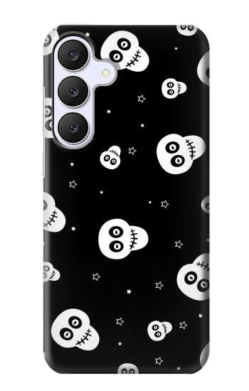 S3261 スマイルスカルハロウィーンのパターン Smile Skull Halloween Pattern Samsung Galaxy S25 FE バックケース、フリップケース・カバー