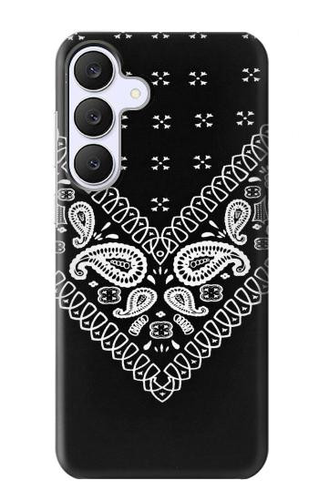 S3363 黒バンダナ Bandana Black Pattern Samsung Galaxy S25 FE, S26 FE バックケース、フリップケース・カバー