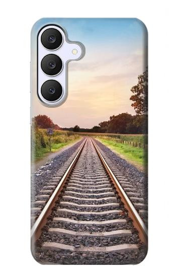 S3866 鉄道直線線路 Railway Straight Train Track Samsung Galaxy S25 FE, S26 FE バックケース、フリップケース・カバー