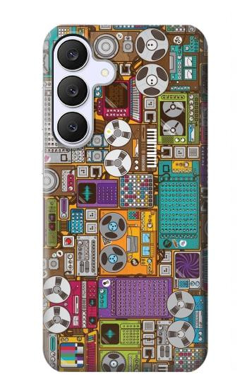 S3879 レトロな音楽の落書き Retro Music Doodle Samsung Galaxy S25 FE バックケース、フリップケース・カバー
