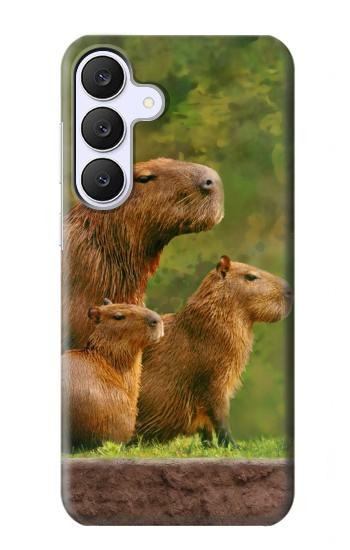 S3917 カピバラの家族 巨大モルモット Capybara Family Giant Guinea Pig Samsung Galaxy S25 FE, S26 FE バックケース、フリップケース・カバー