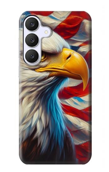 S3967 ハクトウワシのアメリカ国旗 Bald Eagle American Flag Samsung Galaxy S25 FE, S26 FE バックケース、フリップケース・カバー