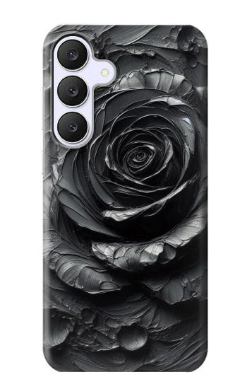 S3969 黒いバラの力強い筆遣い Black Rose Hard Brush Stroke Samsung Galaxy S25 FE バックケース、フリップケース・カバー