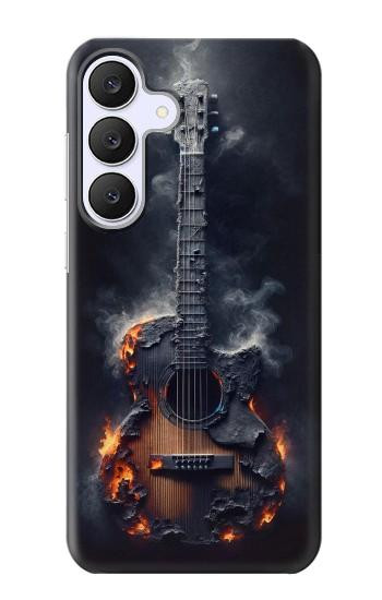 S3972 焦げたアコースティックギターのグラフィック Burned Acoustic Guitar Graphic Samsung Galaxy S25 FE バックケース、フリップケース・カバー