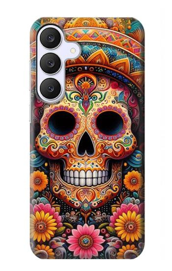 S3999 メキシコスカルの絵画 Mexican Skull Painting Samsung Galaxy S25 FE, S26 FE バックケース、フリップケース・カバー