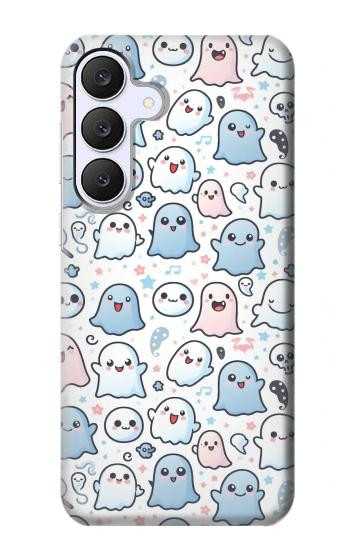 S4013 シームレスでかわいい幽霊の絵 Seamless Cute Ghost Pattern Samsung Galaxy S25 FE バックケース、フリップケース・カバー