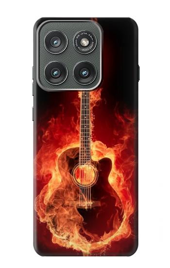 S0415 火ギター Fire Guitar Burn Motorola Edge (2025) バックケース、フリップケース・カバー