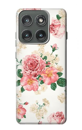 S1859 ローズ柄 Rose Pattern Motorola Edge (2025) バックケース、フリップケース・カバー