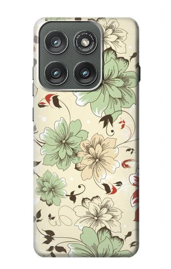 S2179 ヴィンテージ花のパターン Flower Floral Vintage Art Pattern Motorola Edge (2025) バックケース、フリップケース・カバー