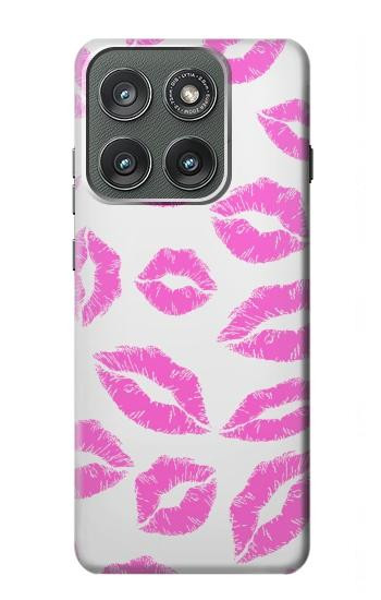 S2214 ピンクの唇のキス Pink Lips Kisses Motorola Edge (2025) バックケース、フリップケース・カバー