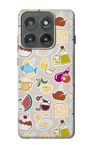 S2321 飲食パターン Food and Drink Seamless Motorola Edge (2025) バックケース、フリップケース・カバー