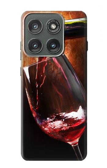 S2396 赤ワインボトルやガラス Red Wine Bottle And Glass Motorola Edge (2025) バックケース、フリップケース・カバー