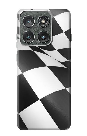 S2408 市松模様のスポーツ レース旗 Checkered Winner Flag Motorola Edge (2025) バックケース、フリップケース・カバー