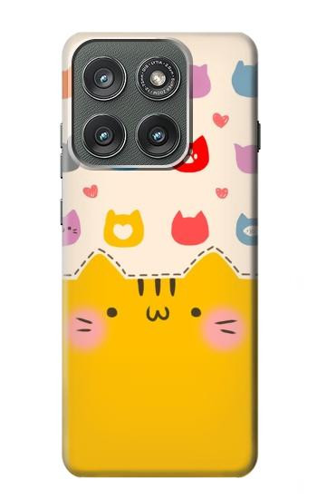 S2442 可愛い猫 漫画 Cute Cat Cartoon Funny Motorola Edge (2025) バックケース、フリップケース・カバー
