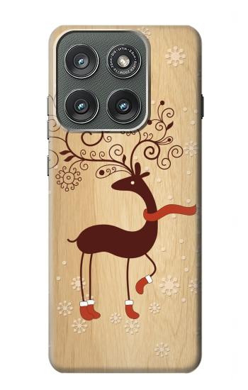 S3081 トナカイ Wooden Raindeer Graphic Printed Motorola Edge (2025) バックケース、フリップケース・カバー