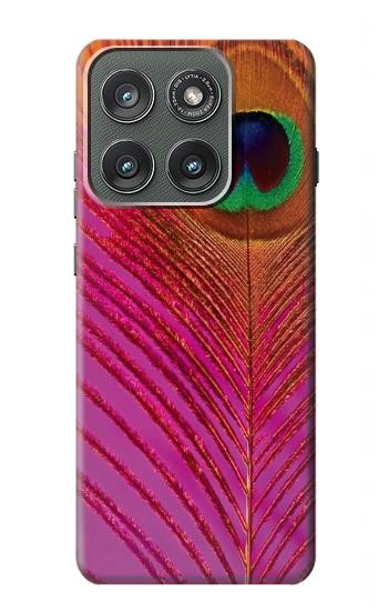 S3201 ピンクピーコックフェザー Pink Peacock Feather Motorola Edge (2025) バックケース、フリップケース・カバー