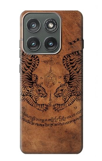 S3209 虎のサクヤン Sak Yant Twin Tiger Motorola Edge (2025) バックケース、フリップケース・カバー