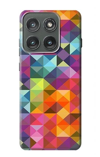 S3477 抽象的なダイヤモンドパターン Abstract Diamond Pattern Motorola Edge (2025) バックケース、フリップケース・カバー