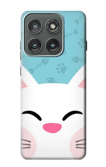 S3542 かわいい猫漫画 Cute Cat Cartoon Motorola Edge (2025) バックケース、フリップケース・カバー