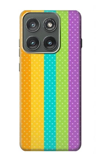 S3678 カラフルなレインボーバーティカル Colorful Rainbow Vertical Motorola Edge (2025) バックケース、フリップケース・カバー