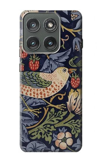 S3791 ウィリアムモリスストロベリーシーフ生地 William Morris Strawberry Thief Fabric Motorola Edge (2025) バックケース、フリップケース・カバー