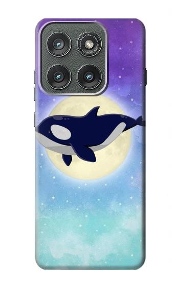 S3807 キラーホエールオルカ月パステルファンタジー Killer Whale Orca Moon Pastel Fantasy Motorola Edge (2025) バックケース、フリップケース・カバー