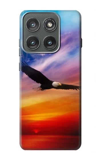 S3841 白頭ワシ カラフルな空 Bald Eagle Flying Colorful Sky Motorola Edge (2025) バックケース、フリップケース・カバー