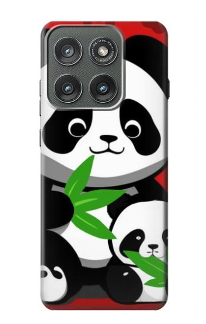 S3929 竹を食べるかわいいパンダ Cute Panda Eating Bamboo Motorola Edge (2025) バックケース、フリップケース・カバー